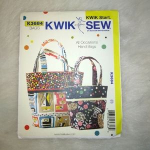 KWIK SEW K3684 All Occasions Hand Bags, small & large, NEW